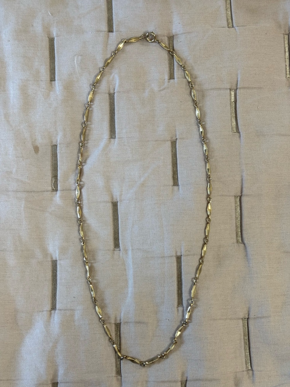 Vintage MCM Gold Tone Textured Link Chain Necklace 24 Inch Length